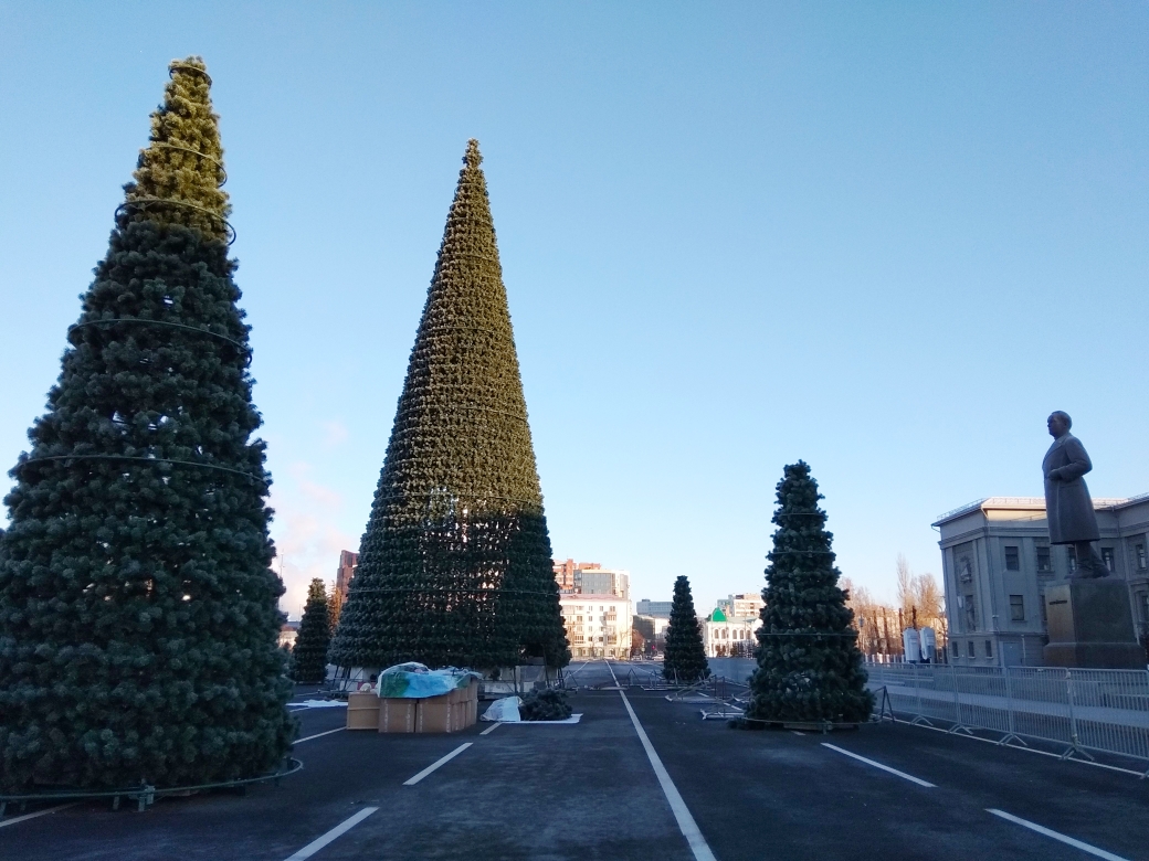 новый год, елки на пл. Куйбышева