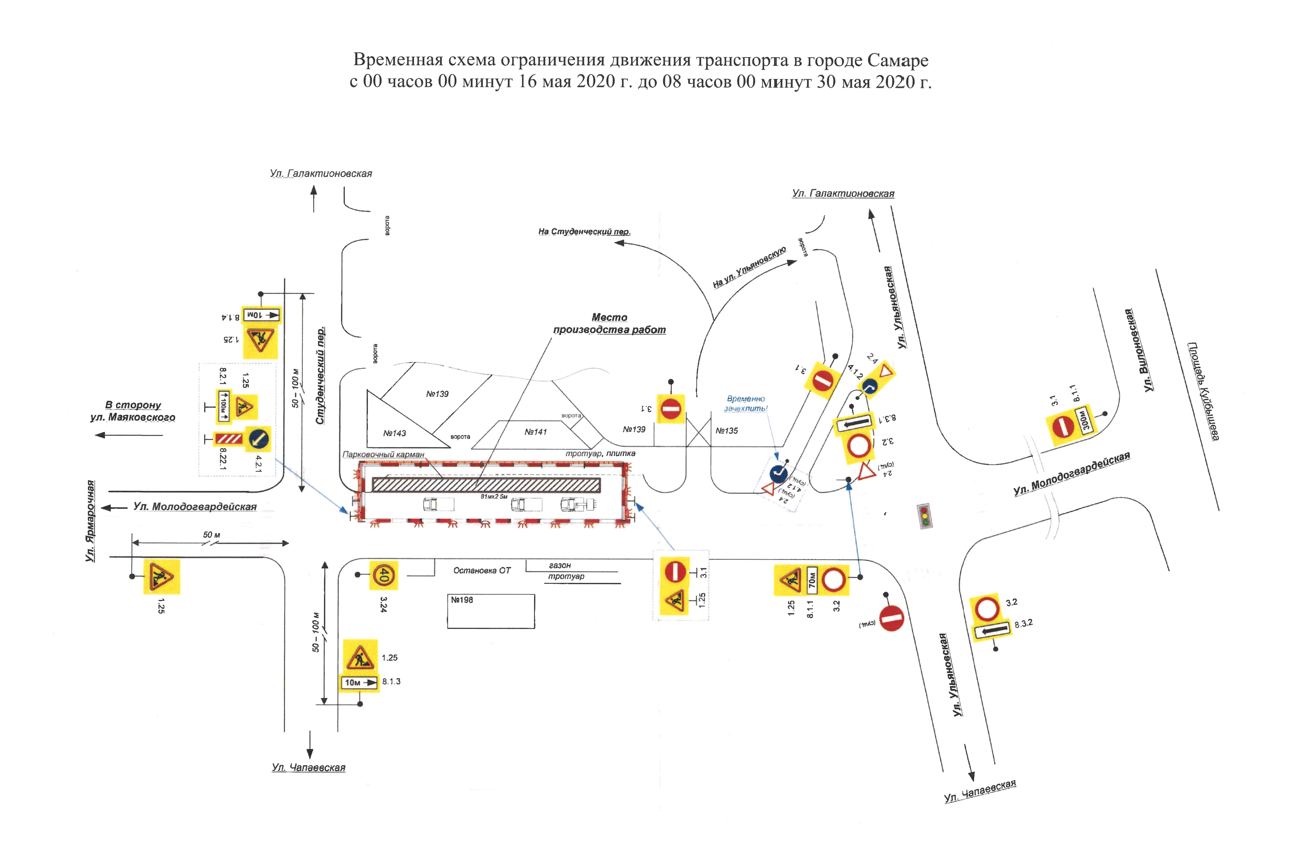 Схема ограничения дорожного движения