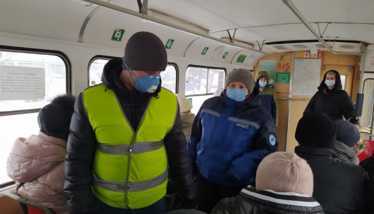 в транспорте